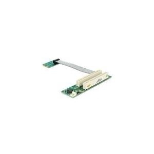 Delock Riser Karte Mini PCI Express > 2 x PCI 32 Bit 5 V mit flexiblem Kabel 13 cm links gerichtet (41355)