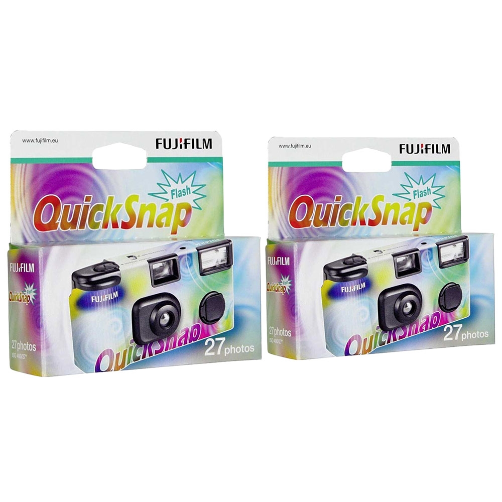 Fujifilm QuickSnap disposable Single Use Flash Camera with 27 Exposures - Twin Pack