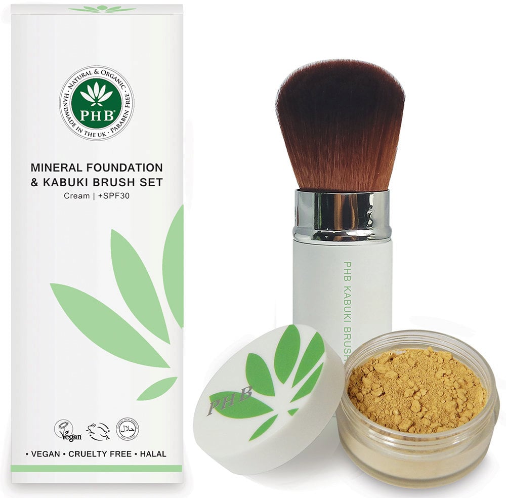 Loose Mineral Foundation & Kabuki Brush Set - Cream