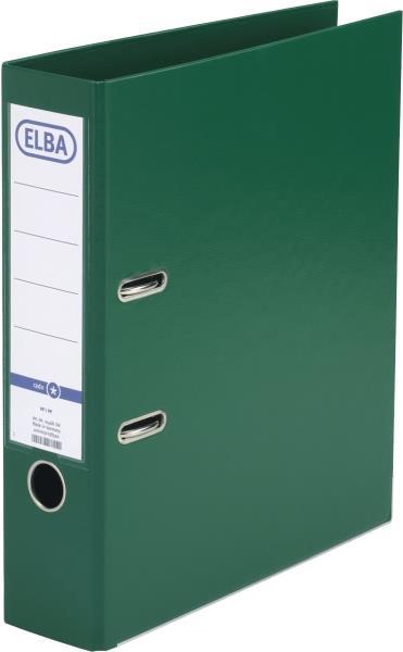 ELBA Ordner rado star, Rückenbreite: 80 mm, grün, DIN A4 Einband außen - innen PP, Sichttasche mit auswechselbarem (10468 GN)