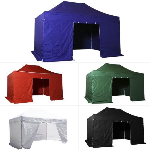 Folding Tent PLITECH QUALITY Folding Marquee Gazebo 40mm Aluminium Structure + 4 Sides Waterproof Tarpaulins in PVC Coated Polyester 300g/m