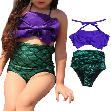 Girls Mermaid High Waist Swimsuit