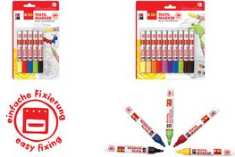 Marabu KiDS Textilmarker, 10 x 3 ml, 10er Blister Textilstifte für Kinder, einfache Fixierung, für helle - 1 Stück (0314000000002)