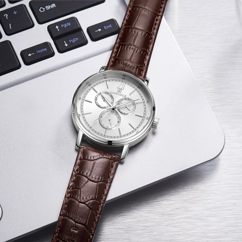 NAVIFORCE NF3002 Leather Watch Brand Quartz Watches Independent Hour Date Day Window Luminous Business Casual Wrist Watch