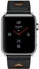 Apple Watch Hermès Series 3 (GPS + Cellular) - 42 mm - Edelstahl - intelligente Uhr mit Single Tour Rallye Armband - Galaleder - noir - Bandgröße 165-195 mm - 16GB - Wi-Fi, Bluetooth - 4G - 52,8 g (MQMW2ZD/A)