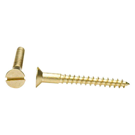 Slotted CSK Woodscrews, Solid Brass 10 x 2 (50 Pack)
