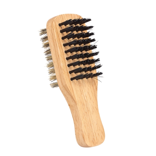 Cepillo de la barba de los hombres Cepillo de pelo facial de doble cara Peine de afeitar Cepillo de bigote macho Mango de madera maciza Tamaño opcional