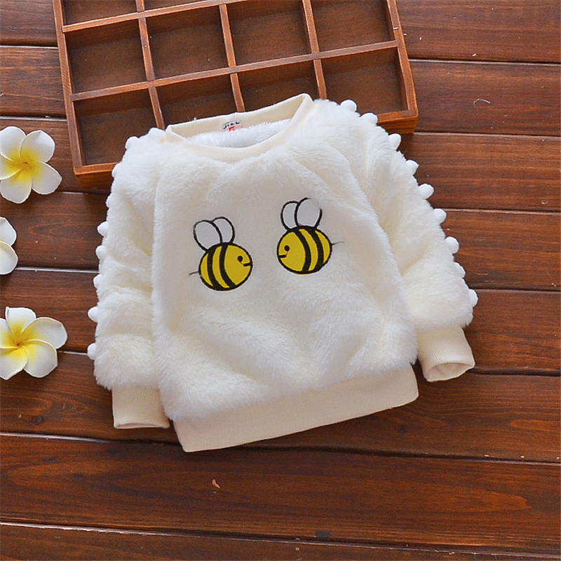 Baby / Toddler Bee Embroidery Pompon Sweater