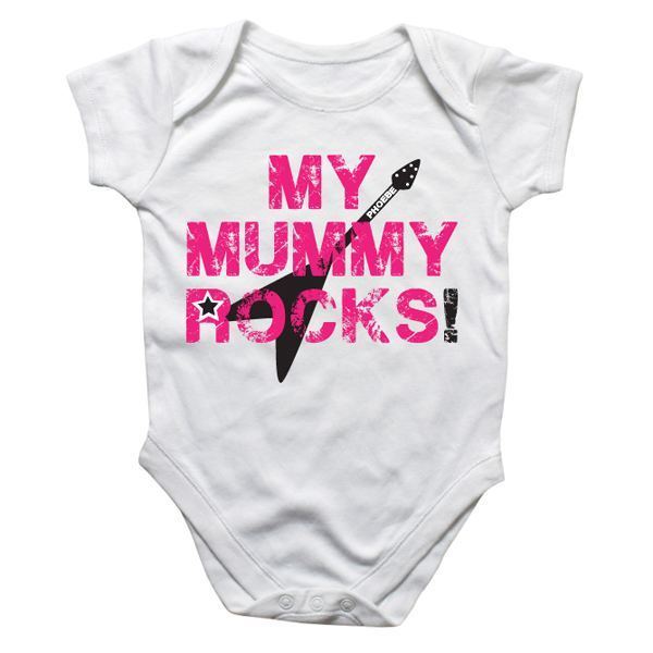 Personalised My Mummy Rocks Baby Grow