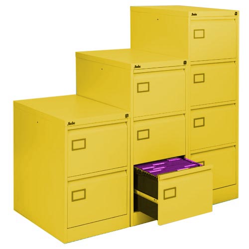 3 Drawer Yellow Executive Filing Cabinet