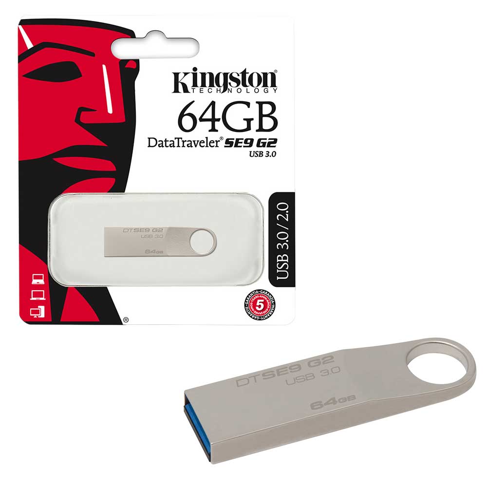 Kingston Data Traveler SE9 G2 USB 3.0 Flash Drive Memory Stick - 64GB