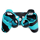 Funda Protectora de Silicona de Dos Colores para Mando PS3 (Azul y Negro)