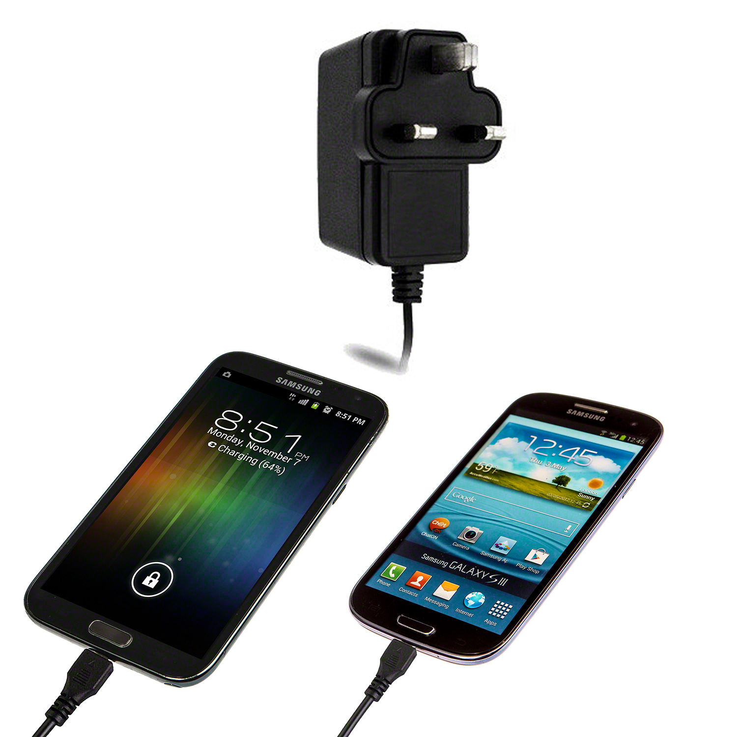 Pama 1 Amp UK Mains Micro USB Charger for Smartphones and Tablets