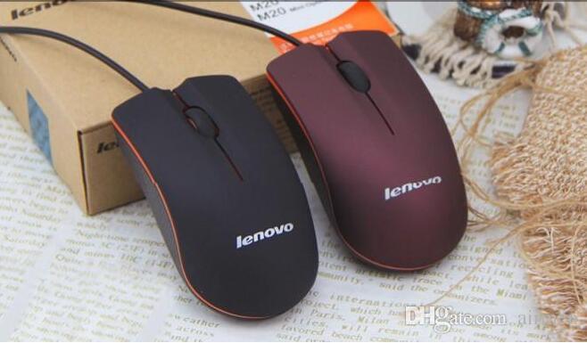 Hotsale Lenovo mouse USB Optical Mouse Mini 3D Wired Gaming Mice With Retail Box For Computer Laptop Notebook Game Lenovo M20 Free Shipping