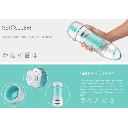 4 In 1 Smart Water Bottle DIDI Sports Beauty Spray Cup Moisturizing Skin SOS Warning Light 2 Hours Reminder Drinking Cool Mist Humidifier LED Night Lighting USB Recharging 400ml Blue