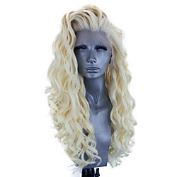 Synthetic Lace Front Wig Wavy Side Part Lace Front Wig Blonde Long Pink Bleach Blonde#613 Green Black / Grey Purple Synthetic Hair 18-26 inch Women's Adjustable Heat Resistant Party Blonde Lightinthebox