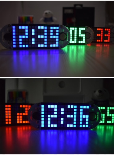 DIY Digital LED Clock Kit DS3231 High Precision Touch Key Control Clock Adjustable Brightness Dot Matrix Temperature Date Time Display