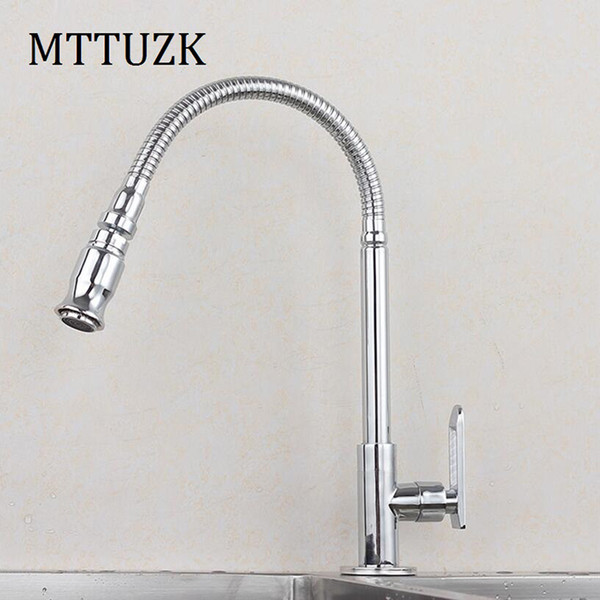 mttuzk solid brass deck mounted universal water kitchen single cold faucet single hole water tap 360 rotated kitchen faucet