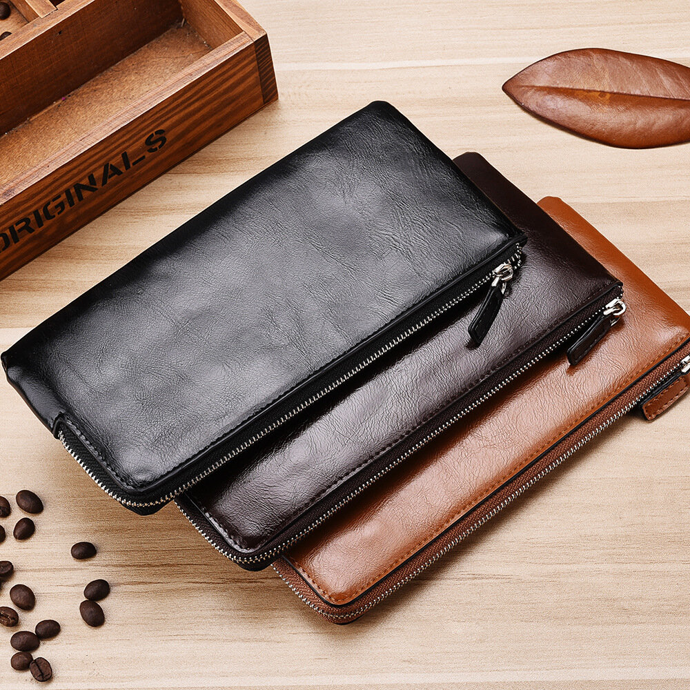 Men Long Style Card Holder Wallets Classic Purse Zipper Large Capacity Ultra Thin Wallet Storage Business Gifts Supplies