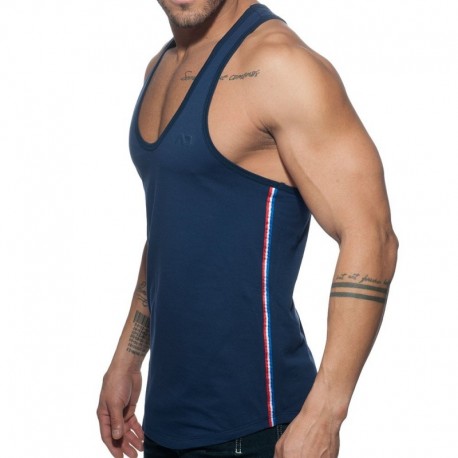 Addicted Flags Tape Tank Top - Navy L
