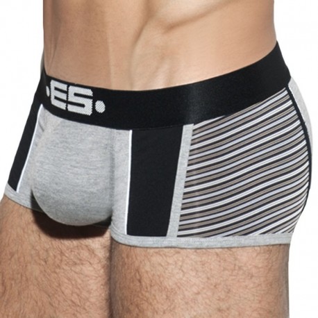 ES Collection Stripes Modal Boxer - Grey - Black XL