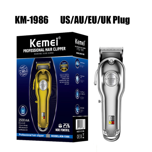 Kemei KM-1986 KM-1949 KM-1977 KM-5027 KM-1996 Hair Clipper Metal Barber Professional Electric Cordless LCD Trimmer Cutter Cutting Machine