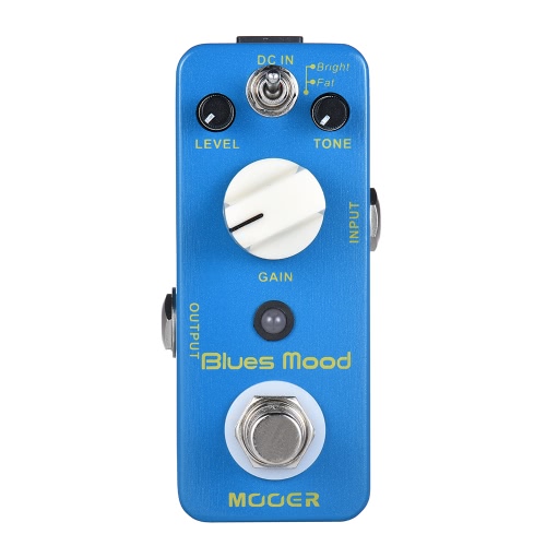 MOOER Blue Mood Blues Style Overdrive Pedale d'effet de guitare 2 modes (brillant / gras) True Bypass Full Metal Shell