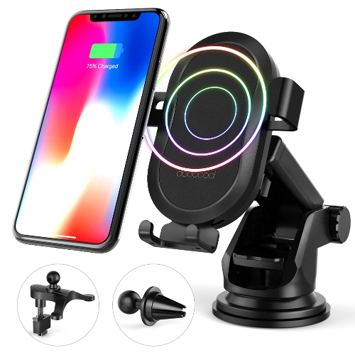 dodocool 10W Fast Wireless Car Charger for Samsung Galaxy Note8/S8/S8 Plus/S7/S7 edge/Note5/S6 edge Plus/iPhone X/8 Plus/8 and Other Qi-enabled Devices