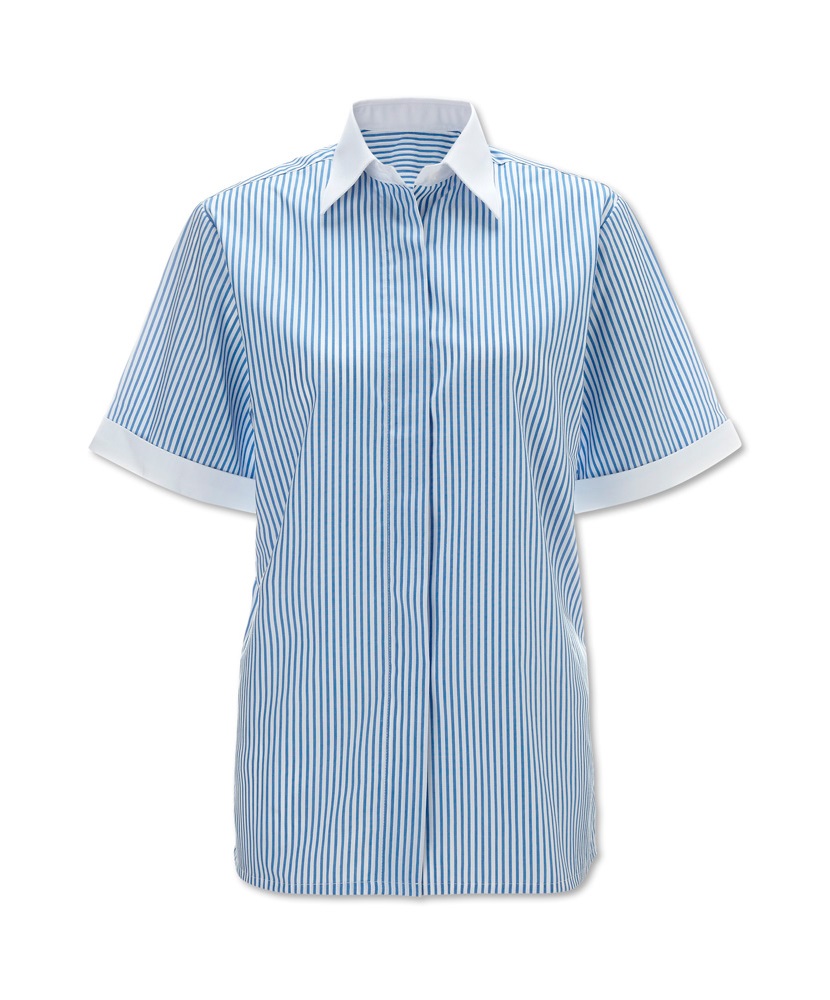 Alexandra women's Easycare woven stripe short sleeved shirt