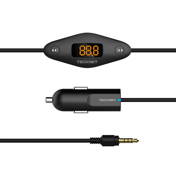 Car FM Transmitter Hands-free MP3 Player 3.5mm Headphone with Universal USB Car Charger