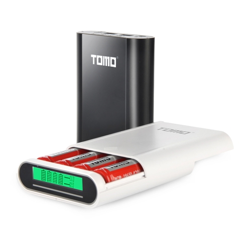 Chargeur de batterie TOMO M4 4 * 18650 Power Bank Chargeur USB externe avec écran LCD intelligent pour iPhone X Samsung S8 Note 8