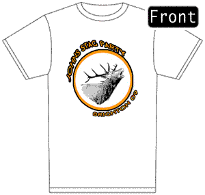 Stag Round Neck T-Shirt - Small 38 Front & Back