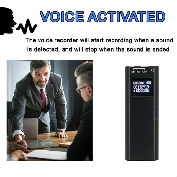 Digital Voice Recorder LCD Display One-key Recording U Disk USB Professional Back Clip Mp3 Player