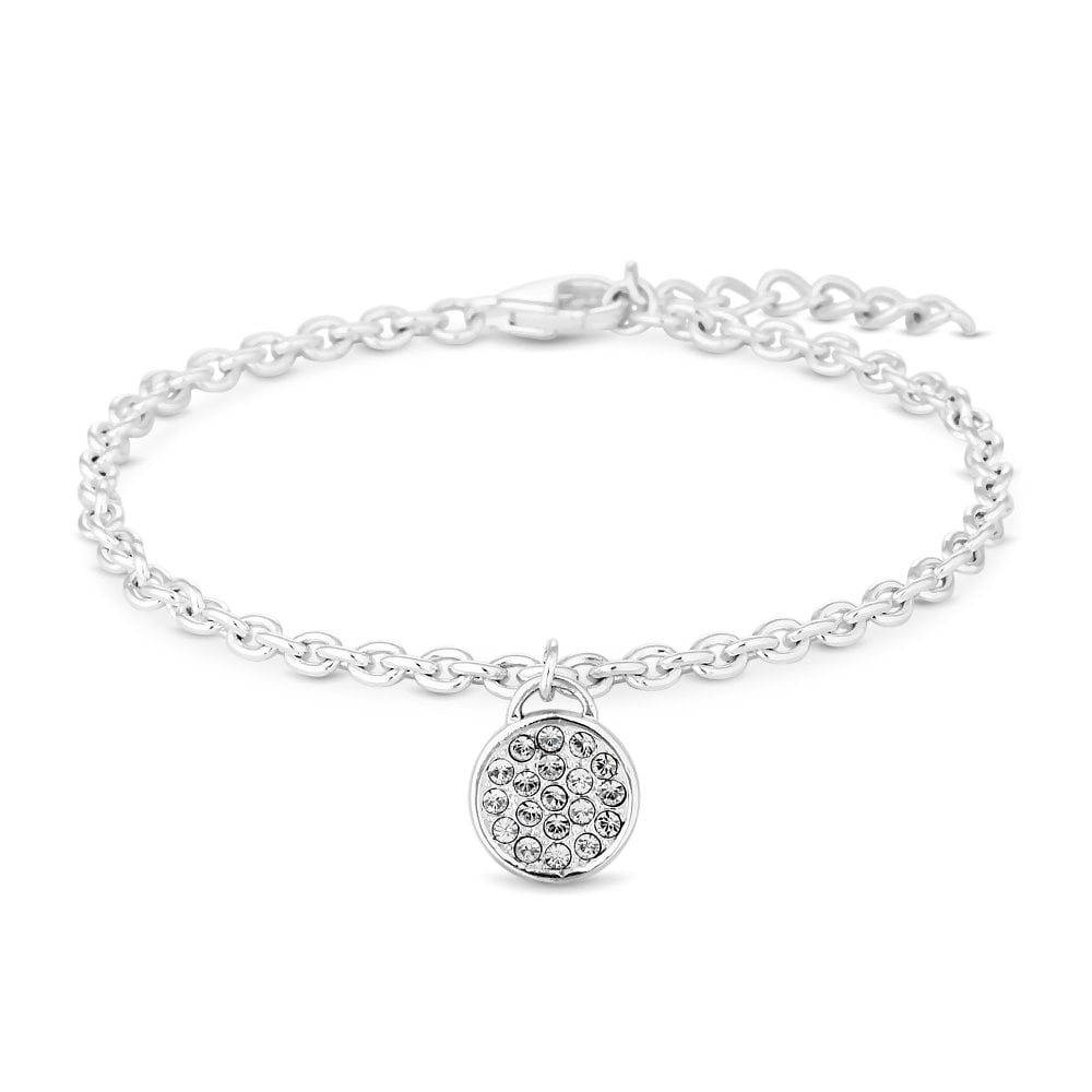 Sterling Silver 925 White Clear Pave Bracelet Embellished With Swarovski Crystals