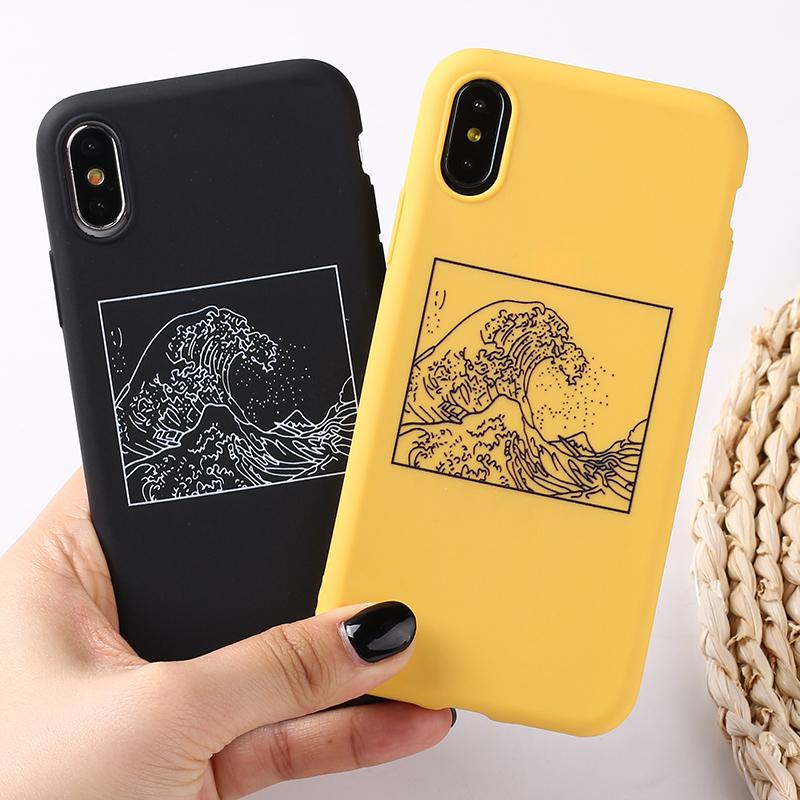 The Great Wave Off Kanagawa Back Cover Soft Phone Case Fundas For Iphone 7plus 7 6plus 6 6s 5s 8 8plus X Xs