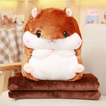 Cute Squirrels Nap Plush Throw Pillow Blanket