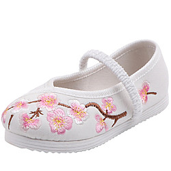 Girls' Flats Espadrilles Satin Little Kids(4-7ys) Big Kids(7years ) Daily Walking Shoes White Purple Red Spring Fall