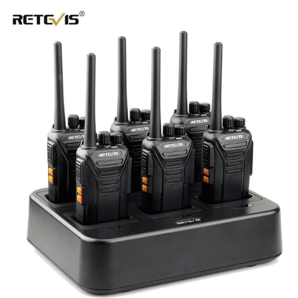 6pcs Retevis RT27 Walkie Talkie +Six-Way Charger PMR Radio PMR446/FRS VOX USB Charging Portable 2 Way Radio For Hotel/Restaurant