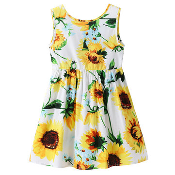 Flower Printed Girls Summer Dresses