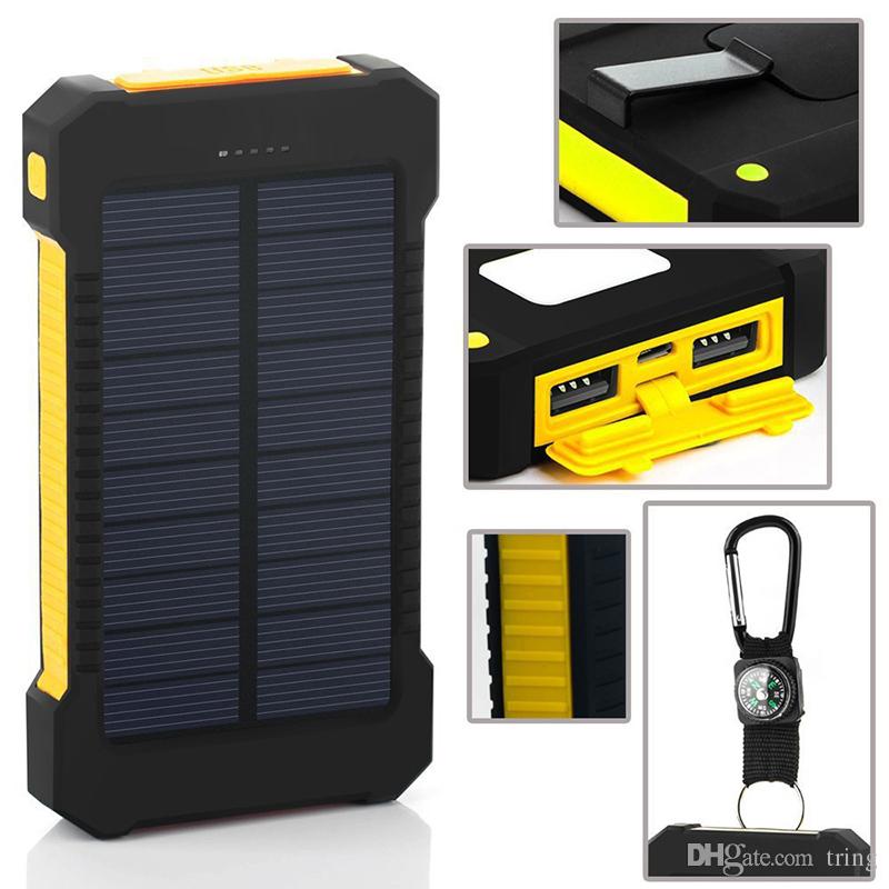 20000mAh Solar Power Bank Solar Charger External Backup Battery With Retail Box For iPhone Samsung CellPhone charger
