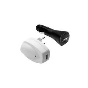 Ednet Set USB Charger Home & Car - Netzadapter-Kit - (AC-Netzteil, Kfz-Netzteil)