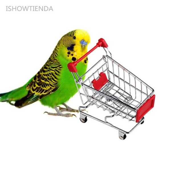 new new funny mini supermarket shopping cart trolley pet bird parrot hamster toy wholesale pet bird parrot hamster toy
