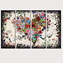 Imprimé Impressions sur toile roulées - Paysage Amour  Coeurs Classique Moderne Quatre Panneaux Art Prints