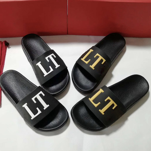New Mens Women Designer slides Rubber slipper Summer Beach Slide Flip Flops Rubber sandal Multi-style Big Size with box