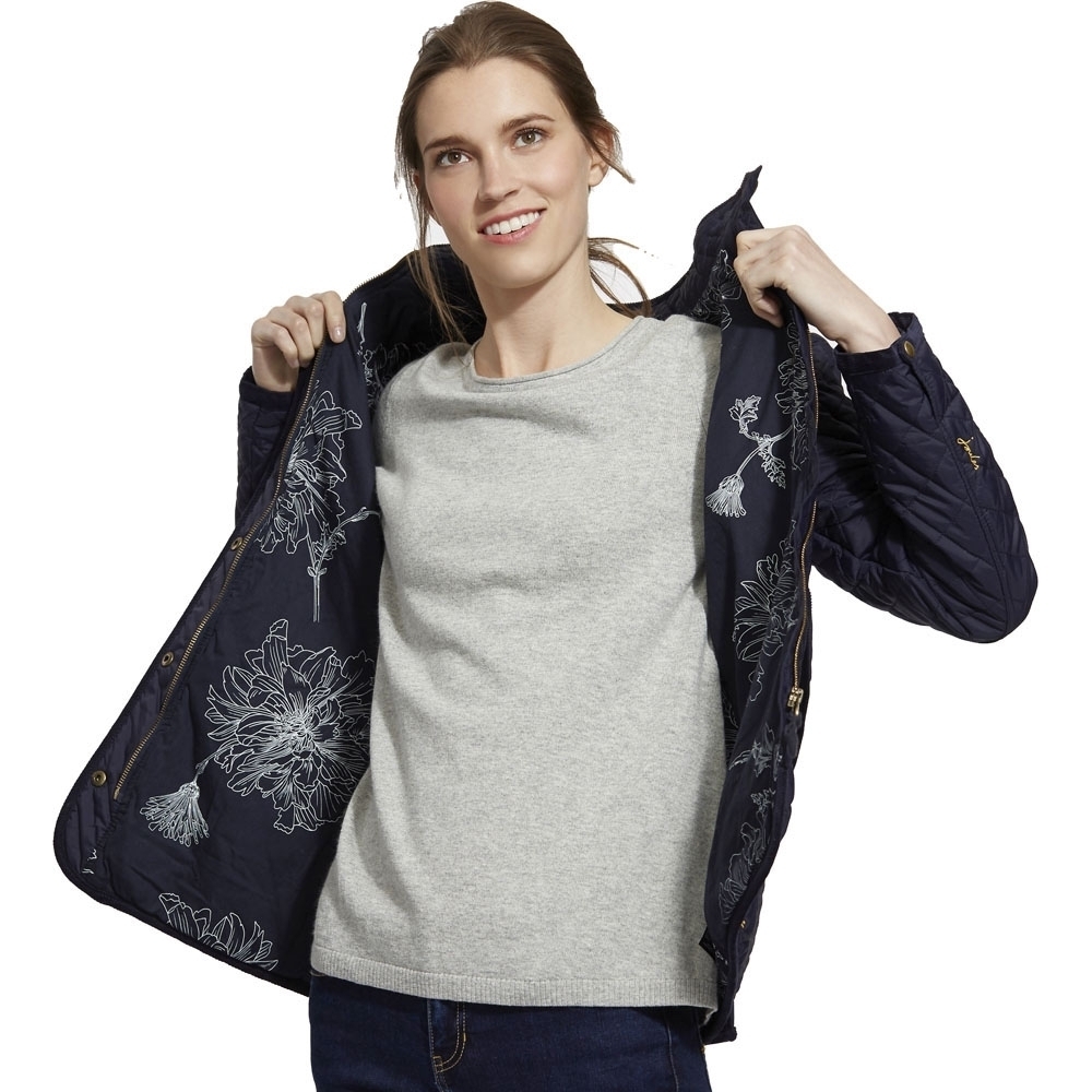 Joules Womens Newdale Printed Quilted Fitted Casual Coat 10 - Bust 34' (86cm)