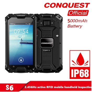 Conquest S6 IP68 Rugged Phone 3GB+32GB Waterproof phone 13MP Face ID NFC 4G Android 6.0 GPS Smartphone+power bank function+RFID