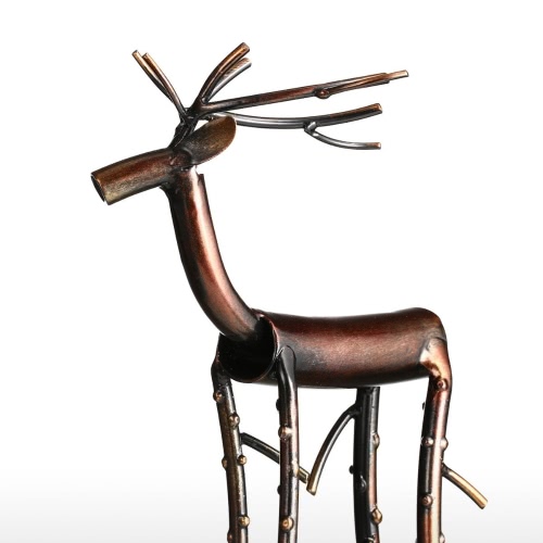 Escultura negro pierna larga Moose Tooarts Hierro Escultura decoración del hogar artesanía de metal Animal