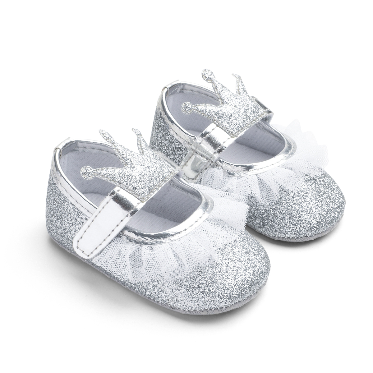 Baby / Toddler Girl Stylish Crown Decor Solid Velcro Shoes (Various colors)