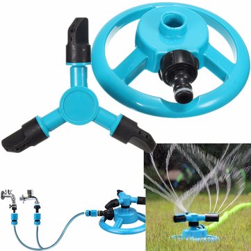 1/2 Inch Three Heads Rotation Sprinkler Garden Lawn Watering Irrigation Spraying Nozzle