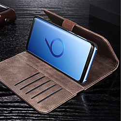 Case For Samsung Galaxy S9 / S9 Plus / S8 Plus Wallet / Card Holder / Flip Full Body Cases Solid Colored Hard PU Leather